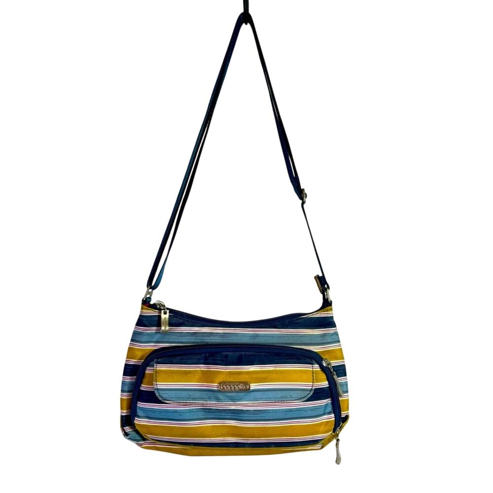 Baggallini Blue, White & Yellow Stripe Purse B10